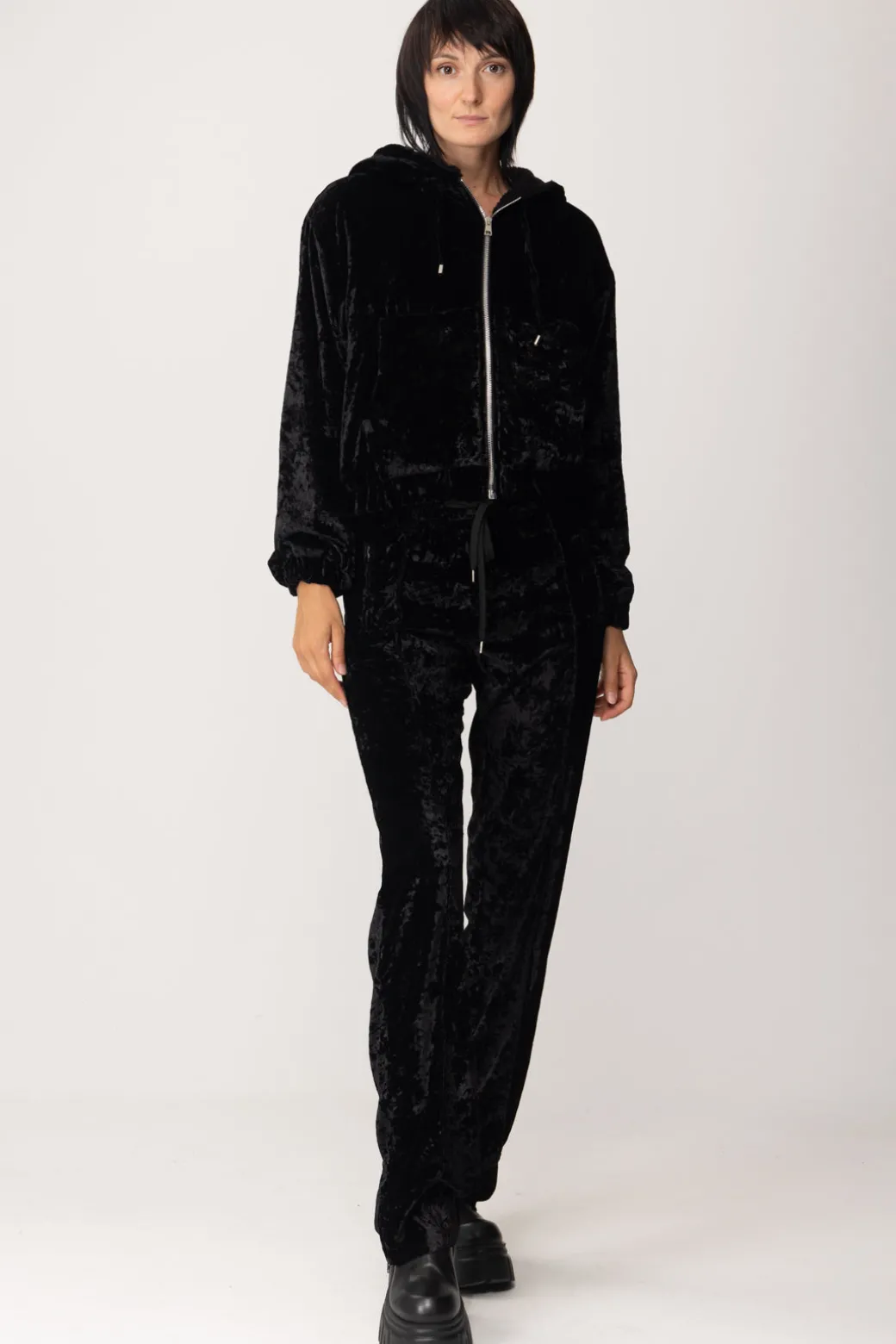 Aniye By Felpa Zira In Velluto Stampa Hello KittyNERO