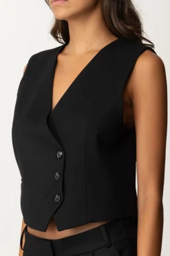 Aniye By Gilet In Fresco Lana DandyBLACK