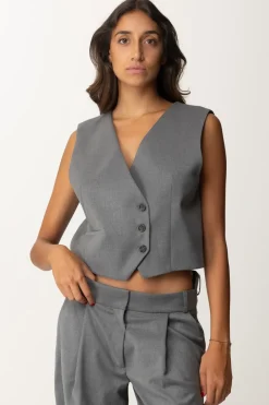 Aniye By Gilet In Fresco Lana DandyGRAY