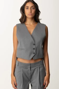 Aniye By Gilet In Fresco Lana DandyGRAY