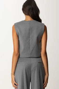 Aniye By Gilet In Fresco Lana DandyGRAY