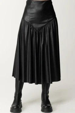 Aniye By Gonna Midi Biba In EcopelleNERO