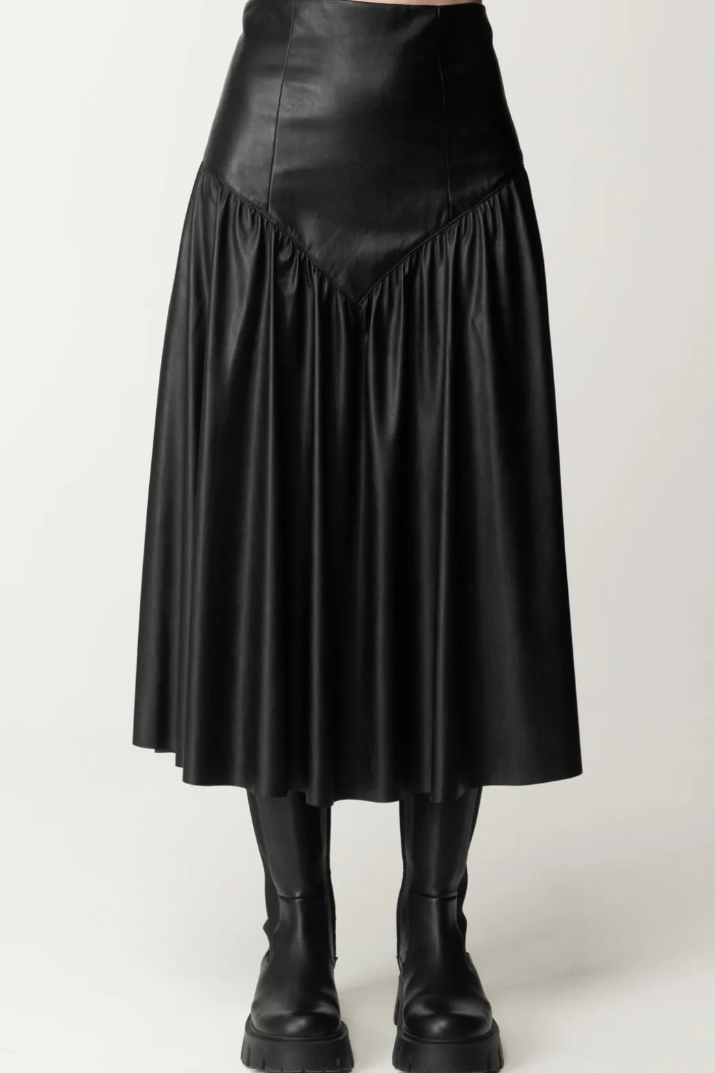 Aniye By Gonna Midi Biba In EcopelleNERO