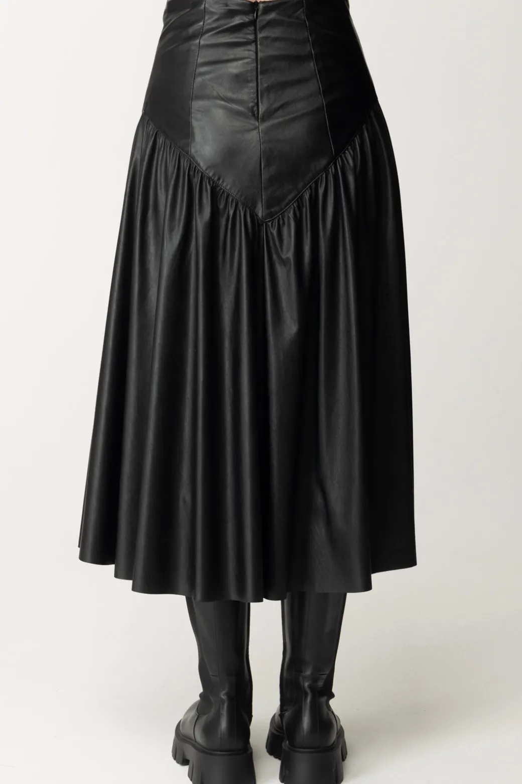 Aniye By Gonna Midi Biba In EcopelleNERO