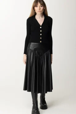 Aniye By Gonna Midi Biba In EcopelleNERO