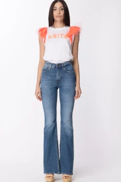 Aniye By Jeans a Zampa Alabama con Orlo SfrangiatoLIGHT BLUE OLD