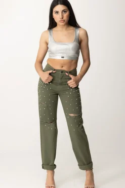 Aniye By Jeans Wide Leg Precious con StrassARMY