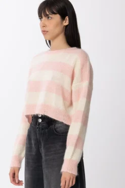 Aniye By Maglia Crop a RighePINK- STRIPES
