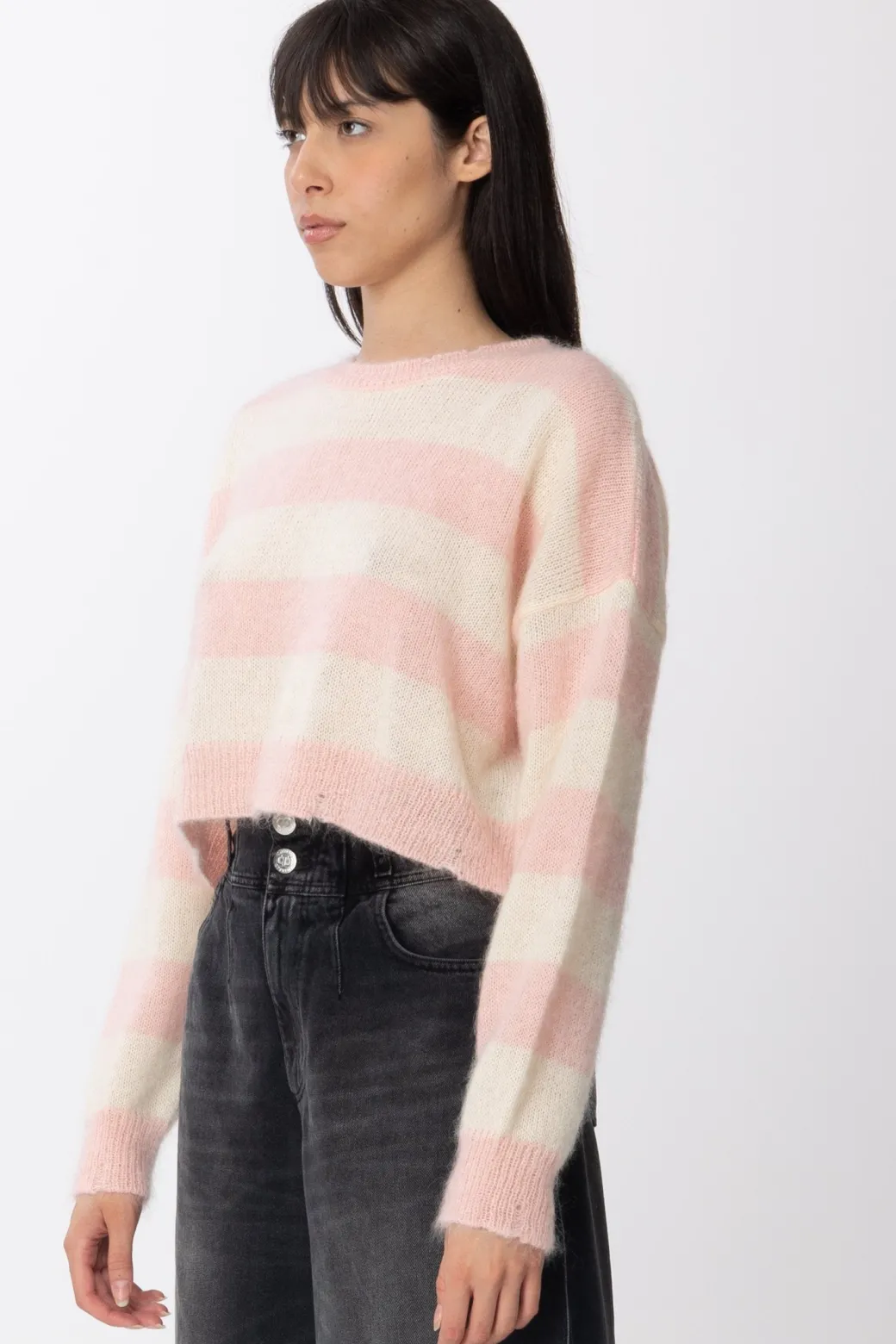 Aniye By Maglia Crop a RighePINK- STRIPES