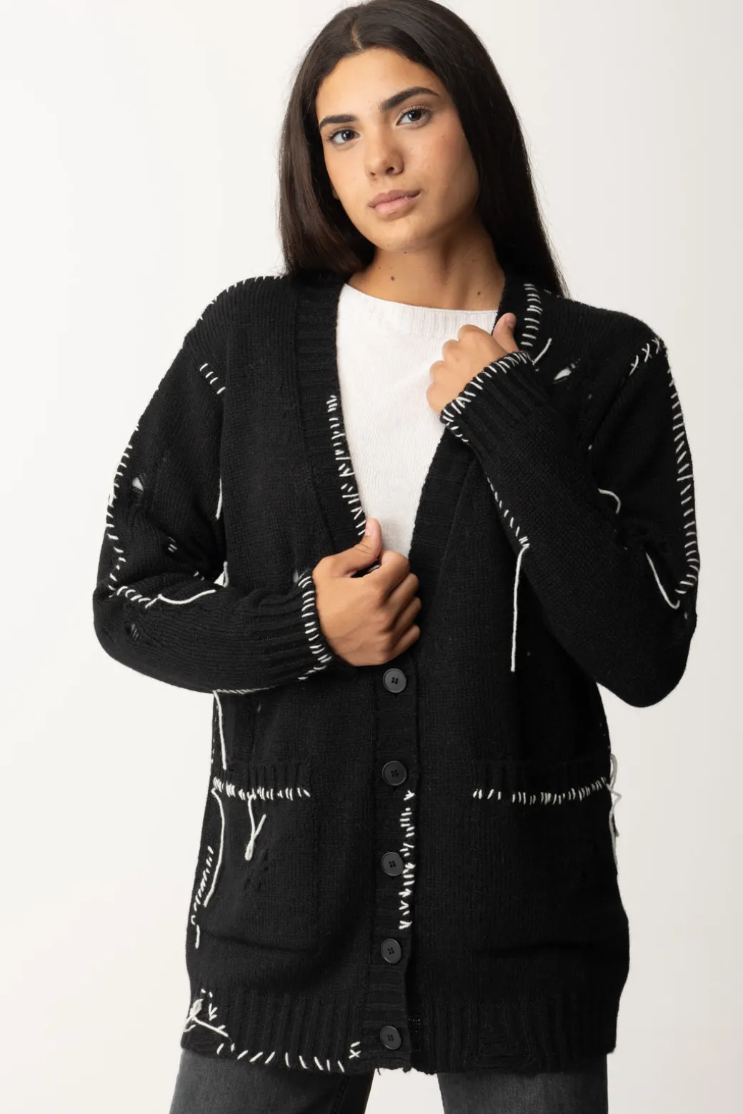 Aniye By Maxi Cardigan con Rotture RyanBLACK