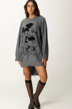 Aniye By Mini Abito In Maglia Destroyed Stampa MickeyGRAY