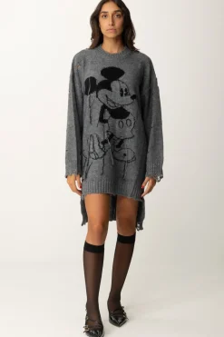 Aniye By Mini Abito In Maglia Destroyed Stampa MickeyGRAY