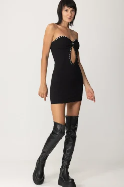 Aniye By Mini Abito Scollo Cuore e BorchieNERO