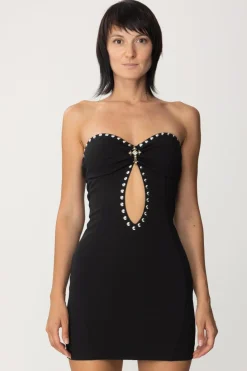 Aniye By Mini Abito Scollo Cuore e BorchieNERO