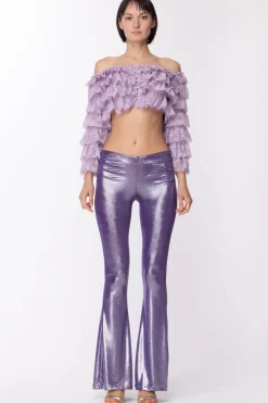 Aniye By Pantalone a Zampa Terry In Jersey LaminatoPURPLE