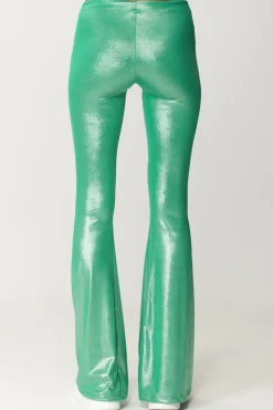 Aniye By Pantalone a Zampa Terry In Jersey LaminatoGREEN