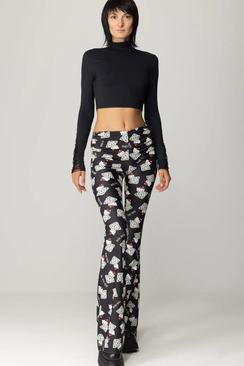 Aniye By Pantaloni a Zampa Stampa Diamond KittyDIAMOND KITTY