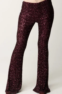 Aniye By Pantaloni Flared Lux con PaillettesROUGE NOIR