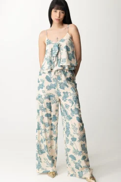 Aniye By Pantaloni Maddy con Stampa FlorealeBLU HAWAII