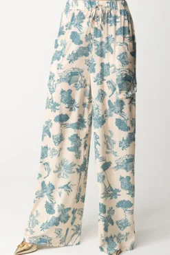 Aniye By Pantaloni Maddy con Stampa FlorealeBLU HAWAII