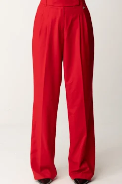 Aniye By Pantaloni Wide-leg In Fresco Lana DandyRED HOT