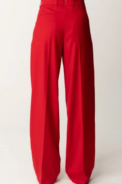 Aniye By Pantaloni Wide-leg In Fresco Lana DandyRED HOT