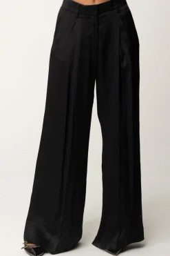 Aniye By Pantaloni Wide-leg In Raso JodieBLACK