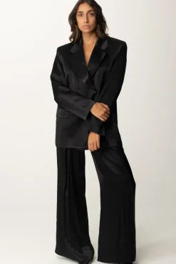 Aniye By Pantaloni Wide-leg In Raso JodieBLACK
