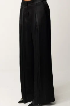 Aniye By Pantaloni Wide-leg In Raso JodieBLACK