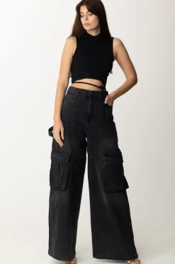 Aniye By Top Crop con Criss-cross JennaBLACK