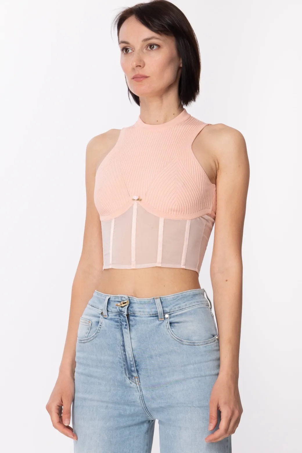 Aniye By Top Steccato con Scollo All'americanaSOFT ROSE