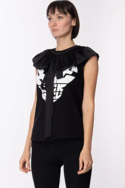 Aniye By T-shirt Amanda con Colletto VolantBLACK