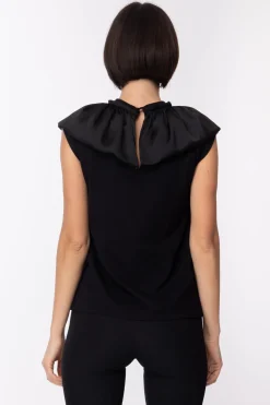 Aniye By T-shirt Amanda con Colletto VolantBLACK