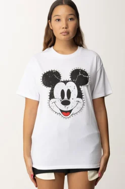 Aniye By T-shirt con Stampa Mickey e BorchieWHITE