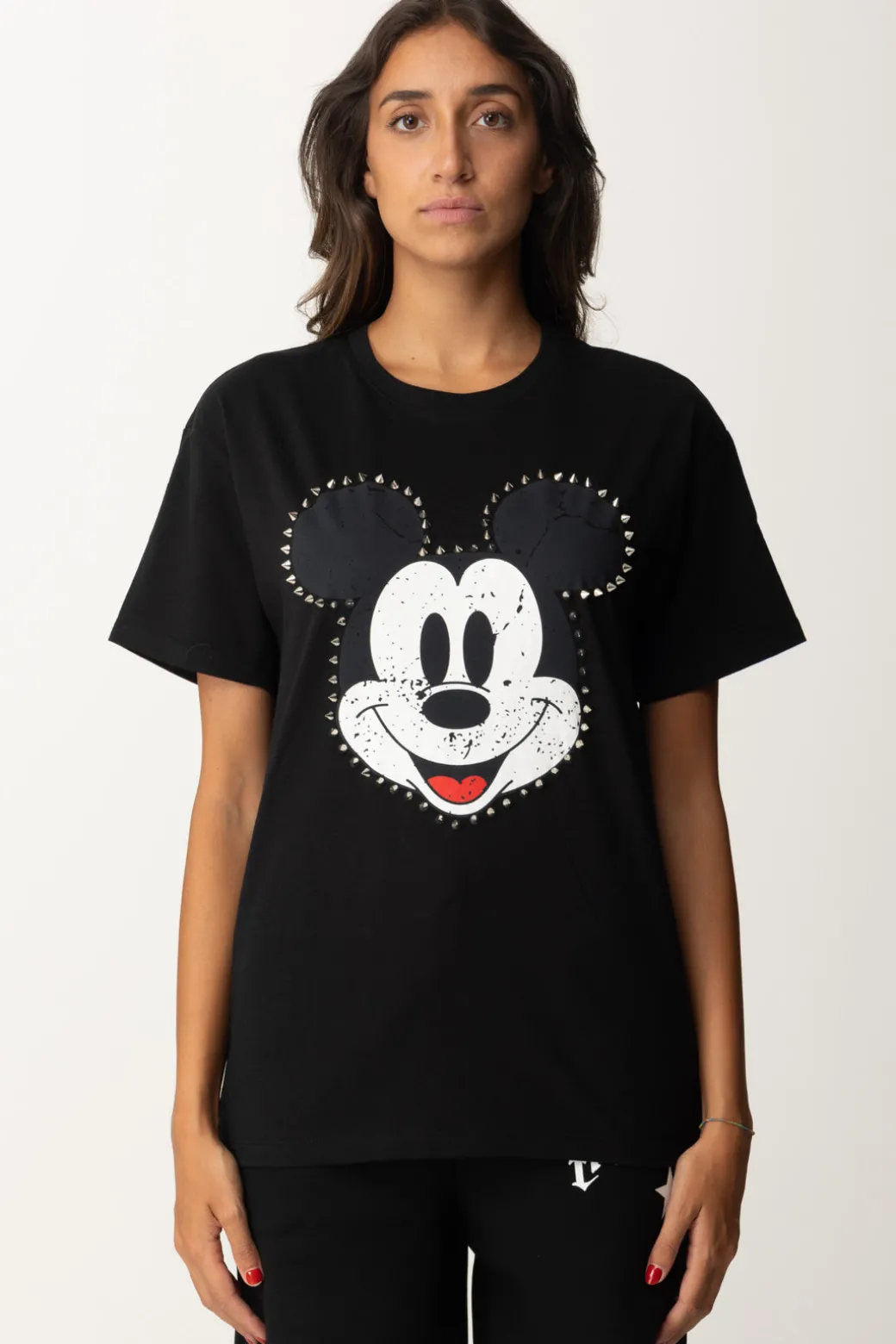 Aniye By T-shirt con Stampa Mickey e BorchieBLACK