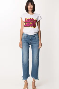 Aniye By T-shirt Stampata Lotty con BorchietteBIANCO