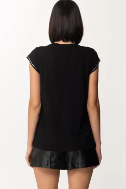 Aniye By T-shirt Stampata Lotty con BorchietteNERO
