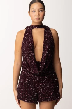 Aniye By Tuta Corta Full PaillettesROUGE NOIR