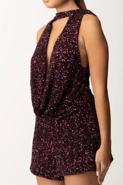 Aniye By Tuta Corta Full PaillettesROUGE NOIR