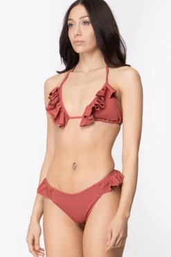 Ardoel Bikini a Triangolo a Costine con Volant PetaloMATTONE