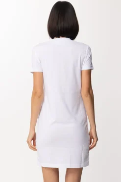 Chiara Ferragni Abito T-shirt Mini con Fiori Sul PettoWHITE