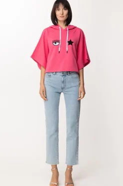 Chiara Ferragni Felpa Corta con Cappuccio e Logo Eye StarFANDANGO