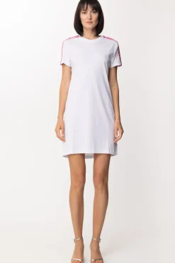 Chiara Ferragni Mini Abito T-shirt con Banda LogataWHITE
