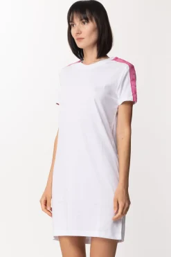Chiara Ferragni Mini Abito T-shirt con Banda LogataWHITE