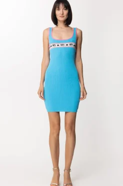 Chiara Ferragni Mini Abito a Costine Stampa LogomaniaAQUARIUS