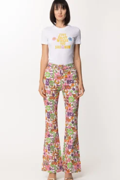 Chiara Ferragni T-shirt con Stampa Scritta HippieWHITE