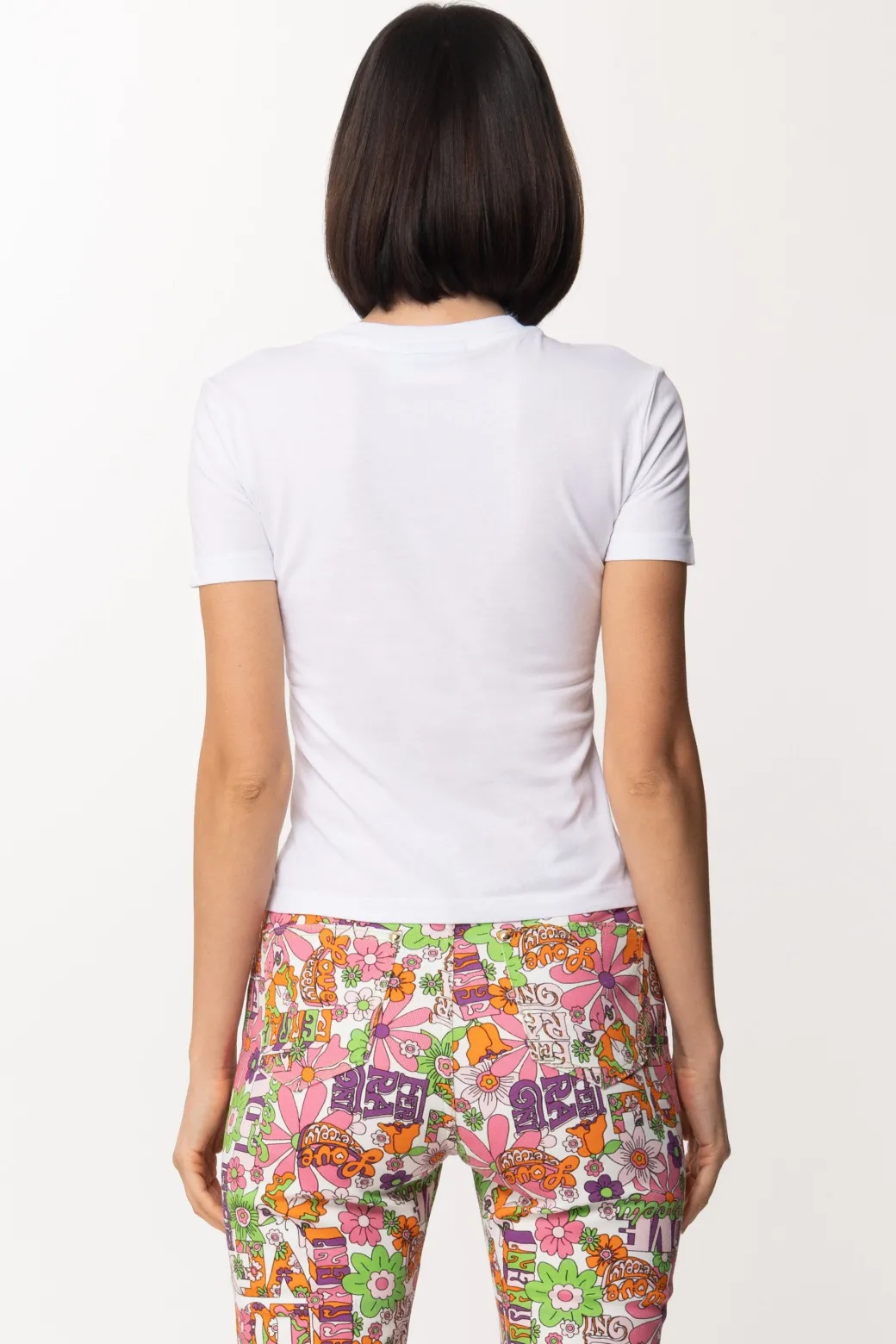 Chiara Ferragni T-shirt con Stampa Scritta HippieWHITE