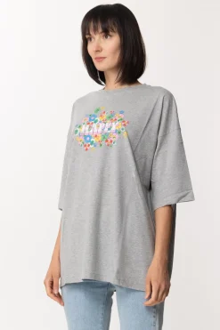 Chiara Ferragni T-shrit Oversize Stampa HappyGRIGIO MELANGE