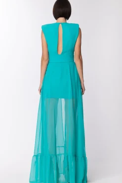 Dramèe Abito Lungo con Maxi SpaccoMENTA