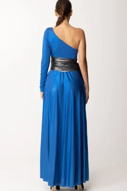 Dramèe Abito Lungo In VellutoBLU/SILVER